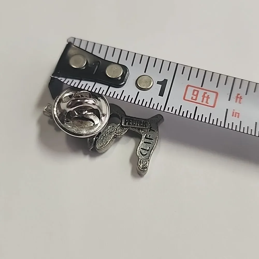 Jim Clift Handcrafted Pewter Lapel Pin Microscope 1”